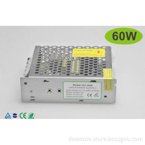 Aluminum IP20 60W LED Light Strip Power Supply L135mm*W105m